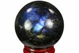 Flashy, Polished Labradorite Sphere - Great Color Play #105744-1